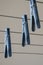Close-up of plastic clothes pegs on Clothes Dryer Stand