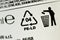 Close-up of plastic recycling symbol 04 PE-LD Low-density polyethylene