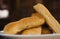 Close up of a plate with bisquit typical andean food region, sponge biscuits of Cayambe, Ecuador in a blurred background