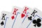 Close up on a poker of kings isolated on white background with clipping path included and copy space for your text