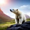 Close up polar bear, created with generative AI technology