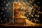 A close-up of a popcorn machine, with popcorn kernels popping and flying out of the machine, capturing the essence of the popcorn-