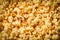 Close up popcorn - Sweet butter popcorn texture background top view