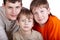 Close-up poprtrait of three boys