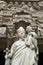 Close up Portal of the Virgin Mary, Notre Dame Cathedral Paris France