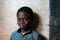 Close-up Portrait of African black Boy portrait inside of school classroom