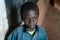 Close-up Portrait of African black Boy portrait inside of school classroom