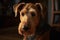 Close-up portrait of Airedale Terrier