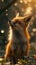 close-up portrait of a baby fox in the park enjoying a serene and natural environment