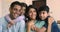 Close up portrait of beautiful Indian family with kids