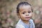 Close up Portrait of a beautiful mixed race little boy