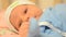 Close-up Portrait of a Beautiful Newborn Baby, First Activity