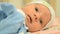 Close-up Portrait of a Beautiful Newborn Baby, First Activity