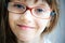 Close-up portrait of brunette child girl