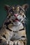 Close up portrait of clouded leopard