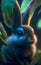 Close up portrait of cute baby rabbit, tropical forest, Highly Detailed Illustration