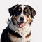 close up portrait of a cute young Australian Shepherd dog.