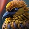 Close up portrait fantasy bird. Generative AI