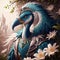 Close up portrait fantasy bird. Generative AI