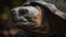 Close-up portrait of a Galapagos tortoise