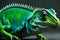 close up portrait of a green chameleon background