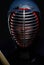 Close-up portrait of kendo fighter