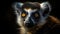 A close-up portrait of a Lemur Catta taken at a wild. Generative AI