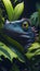 Close Up Portrait of Lizard, Tropical Forest, Highly Detailed Illustration