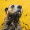 Close Up Portrait Of A Marmot: A Vibrant And Hyper Realistic Artwork