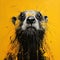Close Up Portrait Of A Marmot: A Vibrant And Hyper Realistic Artwork