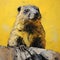 Close Up Portrait Of A Rock Hyrax: A Vibrant And Hyper Realistic Artwork