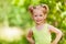 Close-up portrait of smiling three years old girl