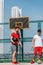 Close up portrait of two basketball players while the push each other for ball possession