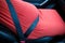 Close up pregnant womanâ€™s belly and safety belt in the car.