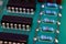 Close up printed circuit board with components