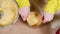 Close-up of the process of cooking delicious Easter cakes with raisins and candied fruits on the table. Easter holiday