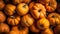 Close up pumpkins full frame fresh background. Organic pumpkins.