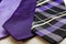 Close up of purple colour theme neckties