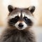 A close up of a raccoon looking at the camera, AI