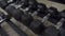 Close Up of a Rack of Dumbbells of Different Size for Training in Fitness Studio