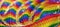 Close up of a rainbow-colored wool cloth with golden grain - 3D rendered illustration