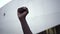 Close Up Of Raised Fist At Protest Of Black Lives Matter