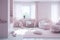 Close-up realistic cosy modern light color nursery room