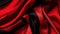 a close up of a red and black fabric with a black stripe on it\\\'s side and a black stripe on the top of the fabric