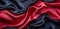 Close Up of Red and Black Silky Satin Fabric. Generative AI