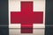 Close up of a red cross on a vintage army ambulance