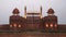 close up red fort's lahori gate at dusk in old delhi