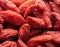 Close up of red goji berries in a pile