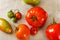 Close Up of Red and Green Tomatoes