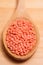 Close-up of red lentils